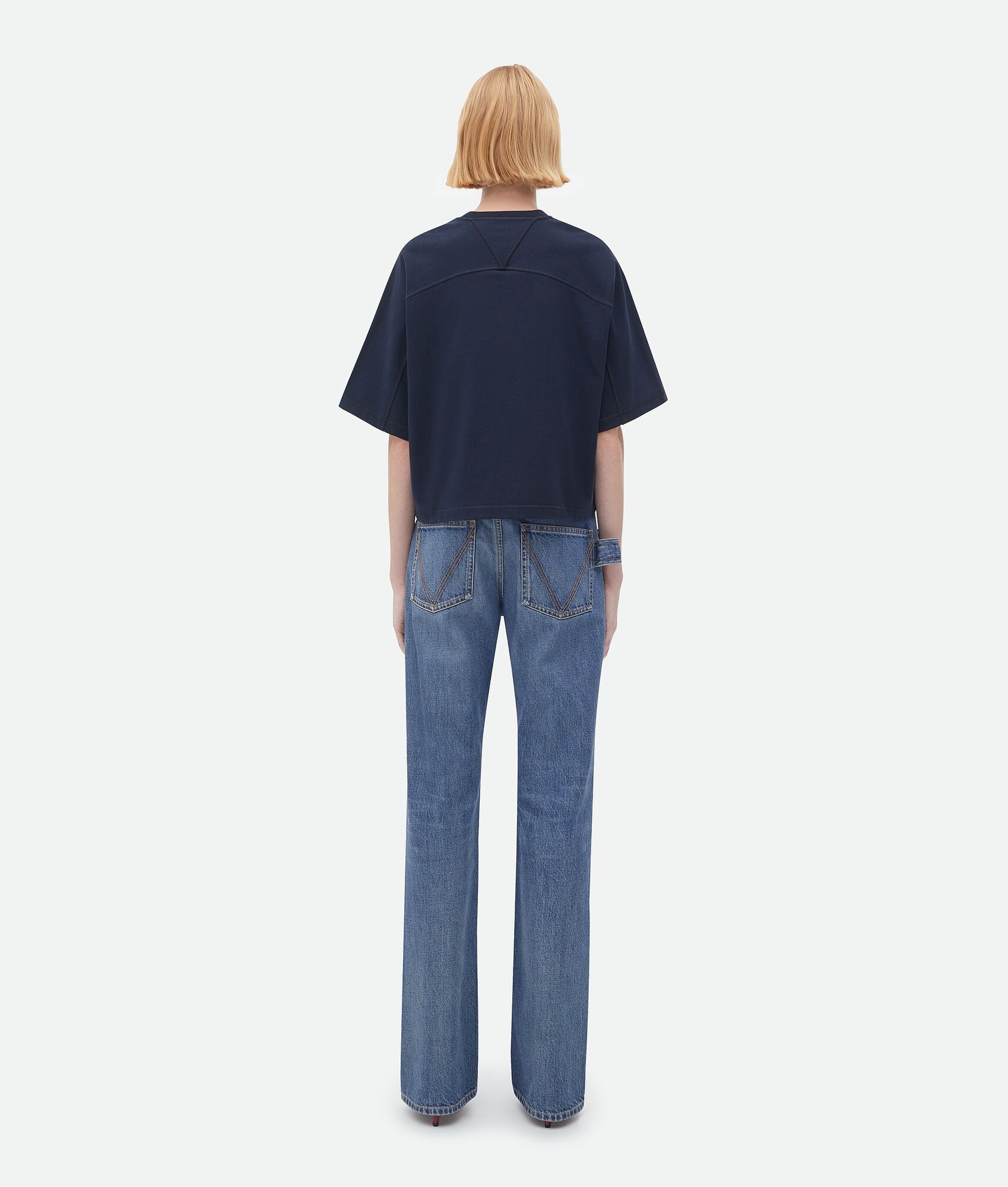 Bottega Veneta o1bcso1str0225 Heavy Jersey T-Shirt in Navy Size XS / US 0-2 / IT 36-38 - 3 Thumbnail