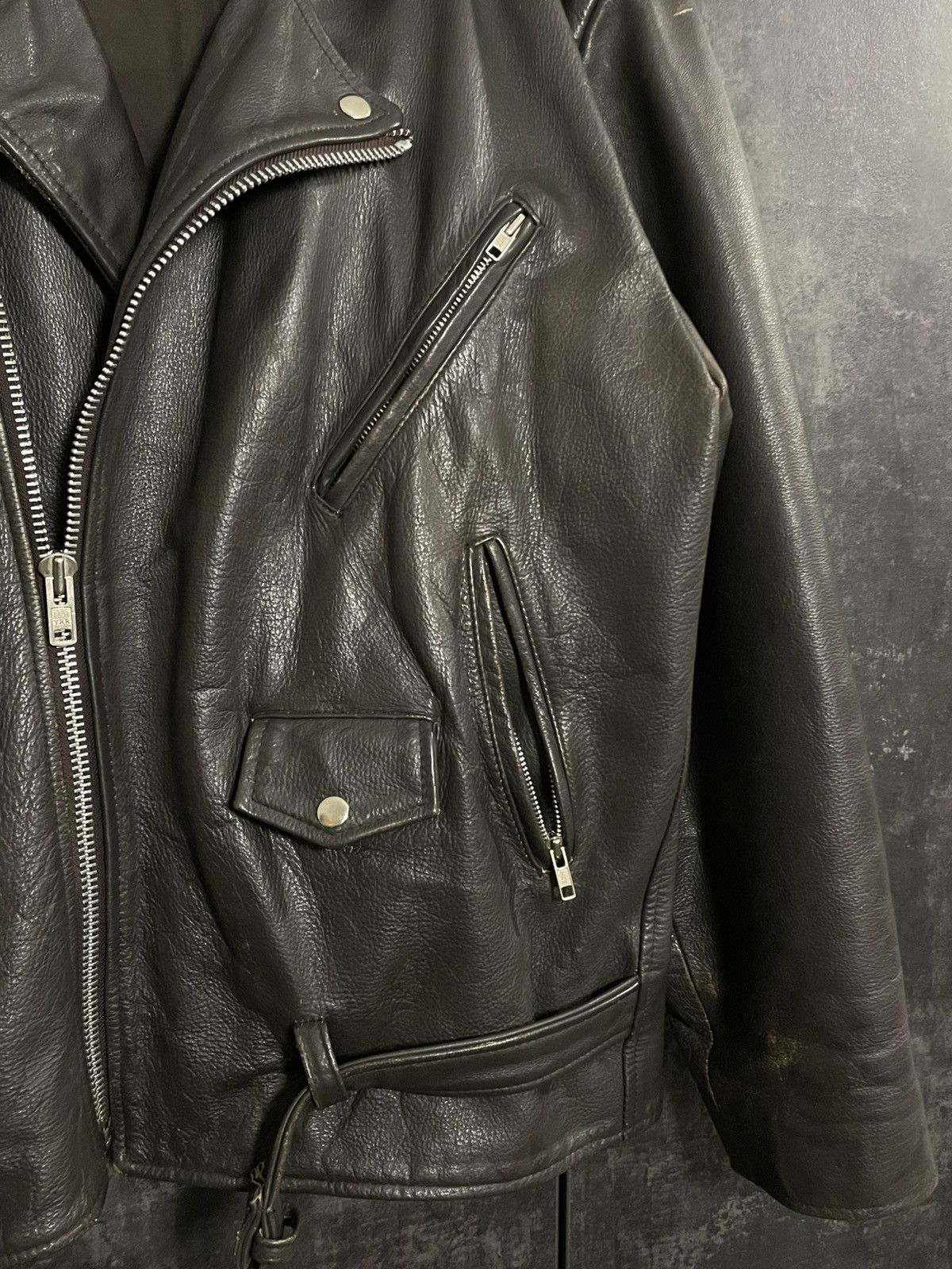 Vintage Vintage 90s Leather Biker Jacket Size US L / EU 52-54 / 3 - 11 Thumbnail
