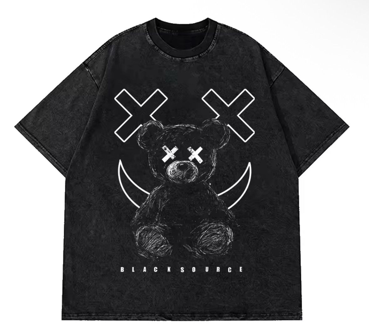Japanese Brand Y2K Vintage Gothic X Teddy Bear Print Washed T-Shirt Size US M / EU 48-50 / 2 - 1 Thumbnail