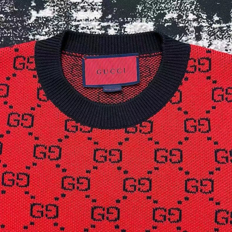 Gucci Gucci Double G jacquard red short-sleeved knitted dress Size S / US 4 / IT 40 - 2 Thumbnail