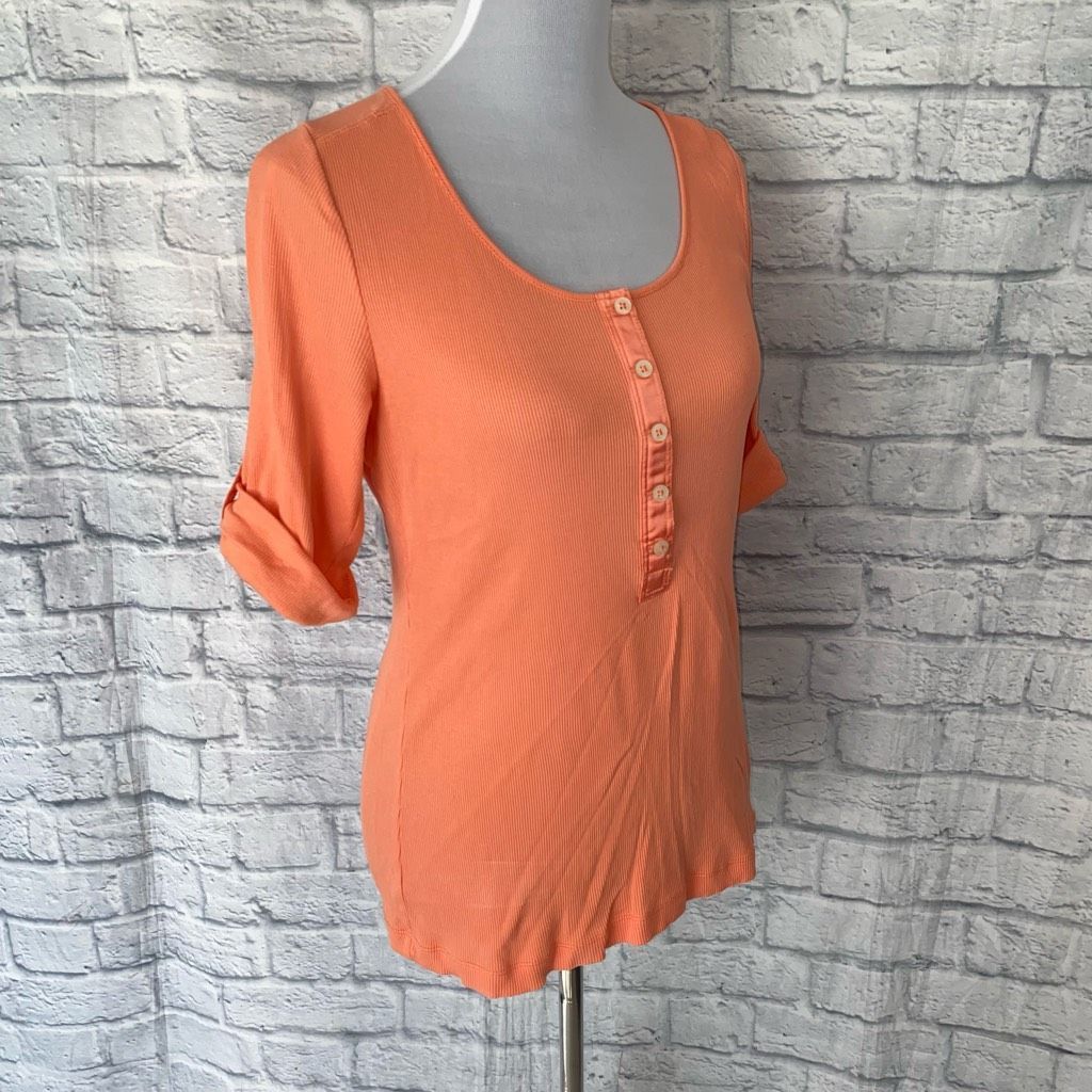 Ralph Lauren Ralph Lauren women M 100% cotton elbow sleeve blouse orange Size M / US 6-8 / IT 42-44 - 3 Thumbnail
