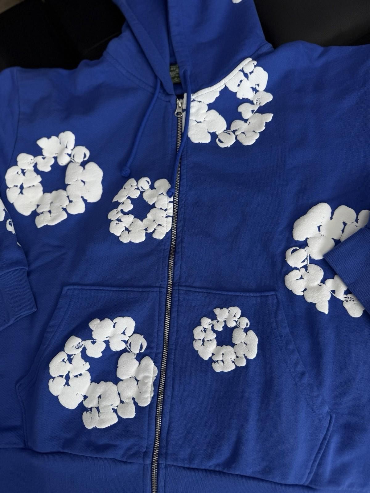 DENIM TEARS Size L - Denim Tears Cotton Wreath Blue Zip Up Hoodie Size US L / EU 52-54 / 3 - 5 Thumbnail