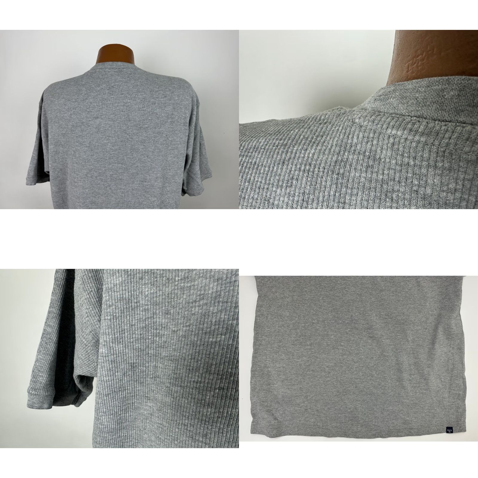 Route 66 VINTAGE Route 66 V-Neck Shirt Mens Large Gray 90s Oversized Ribbed Distinctive Grunge Retro Tee Size US L / EU 52-54 / 3 - 8 Thumbnail