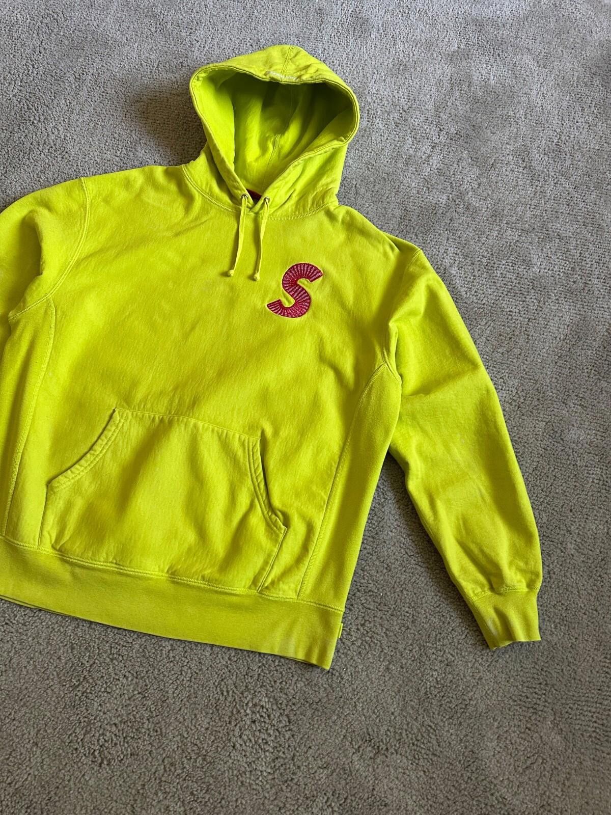 Supreme Supreme Hoodie S Logo Hooded Sweatshirt L Cotton Yellow Used Size US XL / EU 56 / 4 - 3 Thumbnail