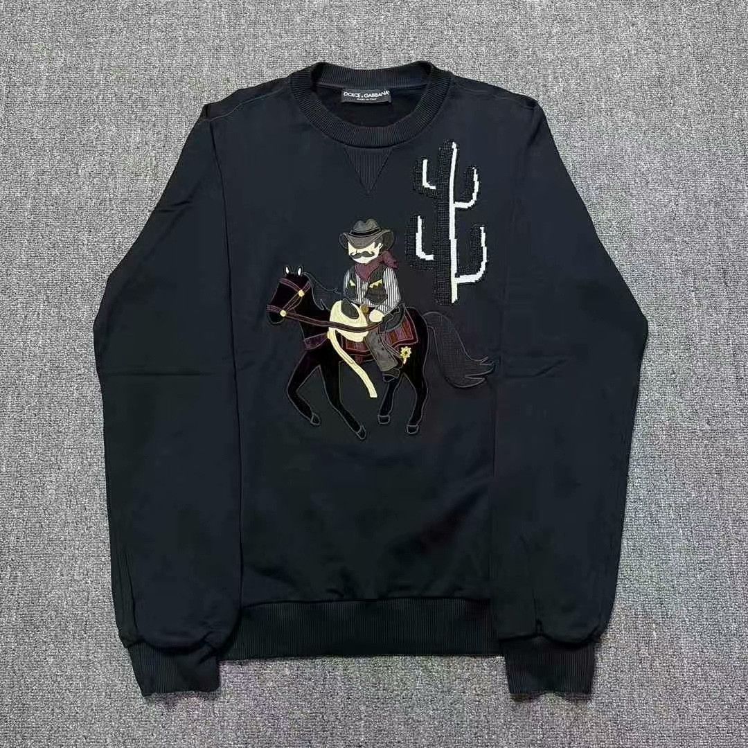 Dolce & Gabbana dolce & gabbana black sweatshirt with graphic design Size US L / EU 52-54 / 3 - 1 Thumbnail