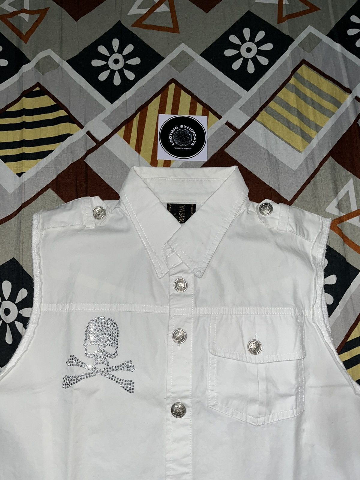 Designer × Japanese Brand × Vintage Rare Item!!! Vintage Yasiri Skull & Cross Vests Size US L / EU 52-54 / 3 - 7 Thumbnail