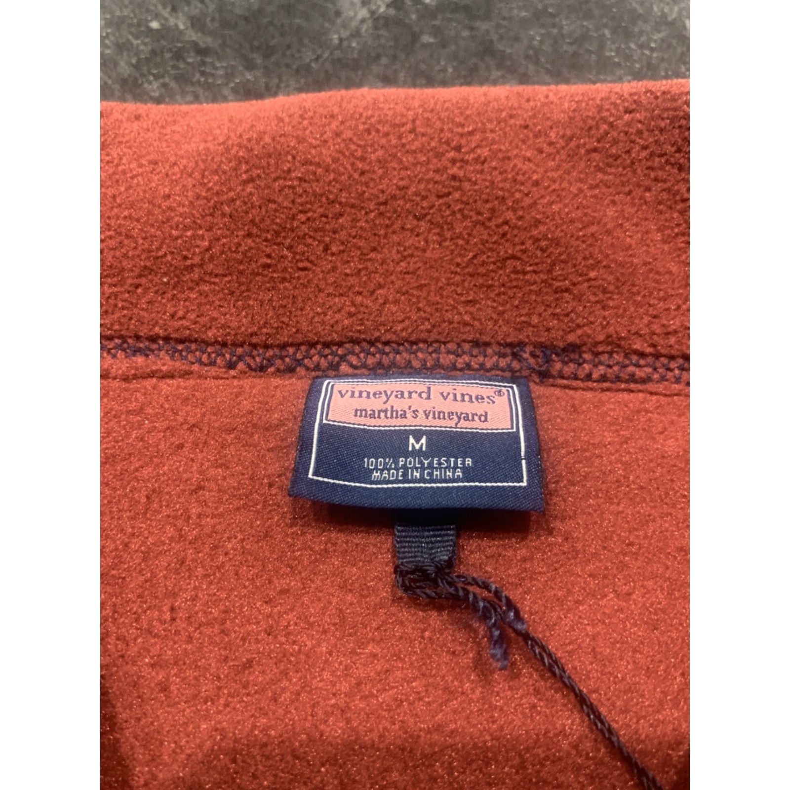 Vineyard Vines VINEYARD VINES Men's Vest Full Zip Fleece Burgundy Red Mid-Length Outdoor Casual Fall Winter M Size US M / EU 48-50 / 2 - 3 Thumbnail