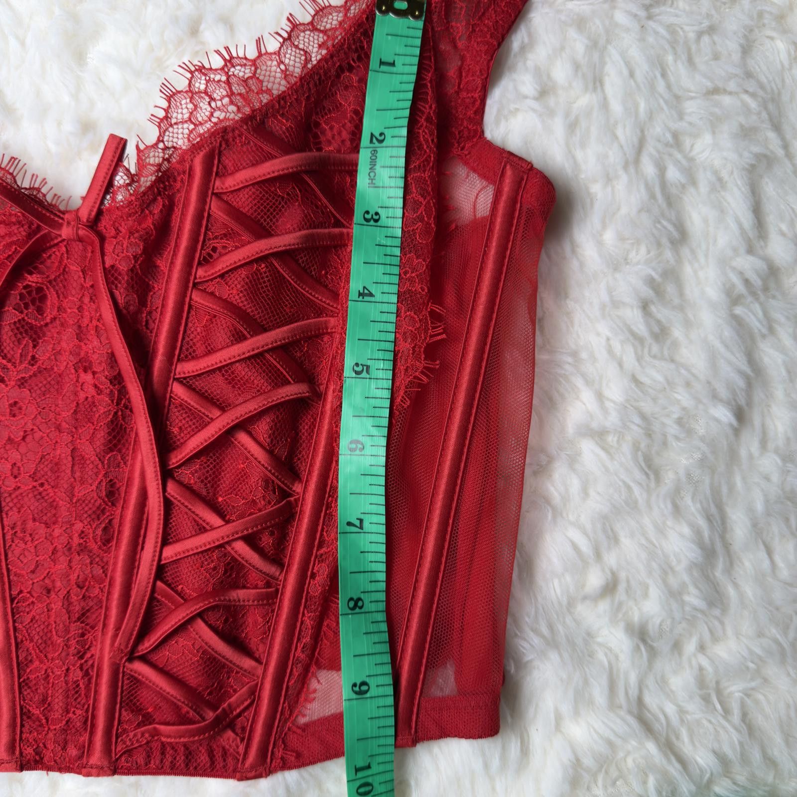Other Victoria's Secret Red Lace Corset Bralette M/DD Size ONE SIZE - 3 Thumbnail