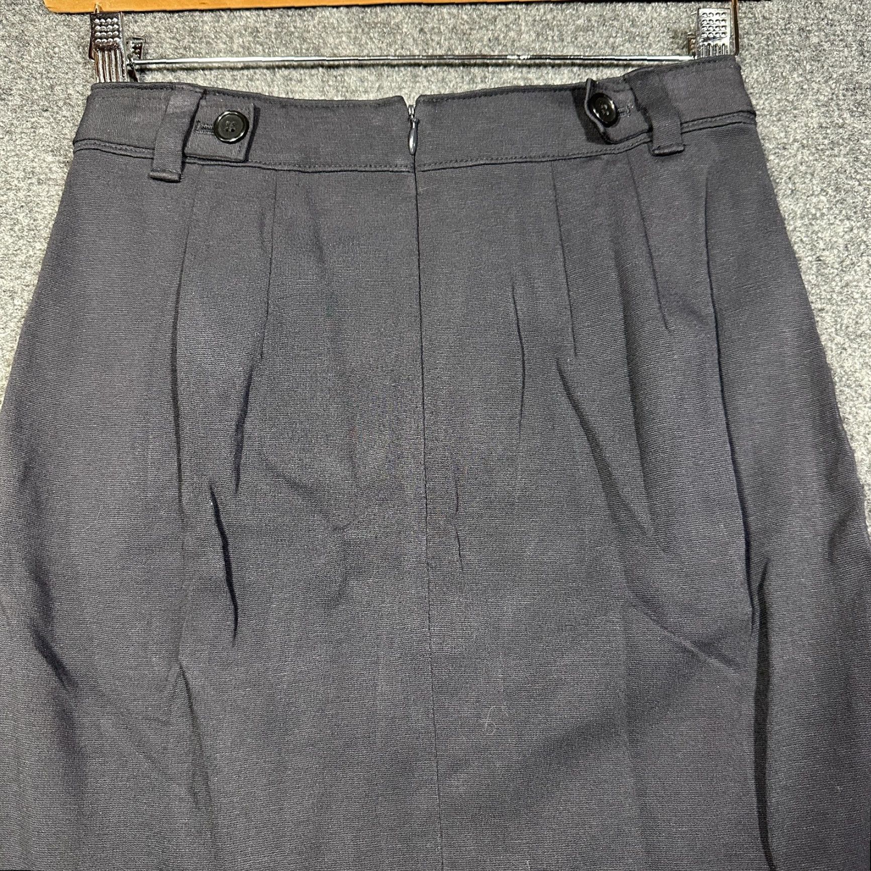 Ann Taylor Ann Taylor Skirt Womens 00 Navy Blue Stretch Knit Front Vent Back Zip Pencil VINTAGE? Size 24" / US 00 / IT 34 - 7 Thumbnail