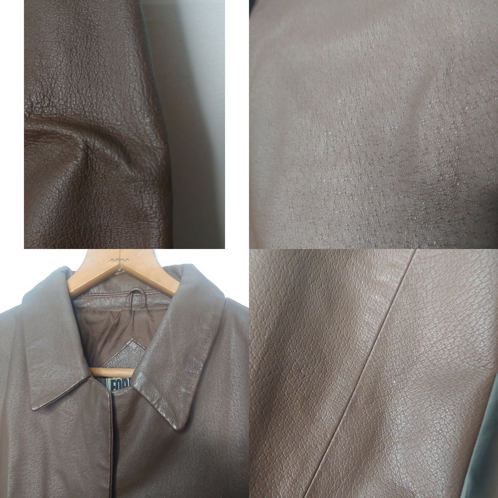 Vintage VINTAGE Forenza Leather Jacket Women - Jacket - L - Brown - 90s Retro, Collared Button-Up, Mid-Length, Dry Clean Only, Casual Wear Size L / US 10 / IT 46 - 8 Thumbnail