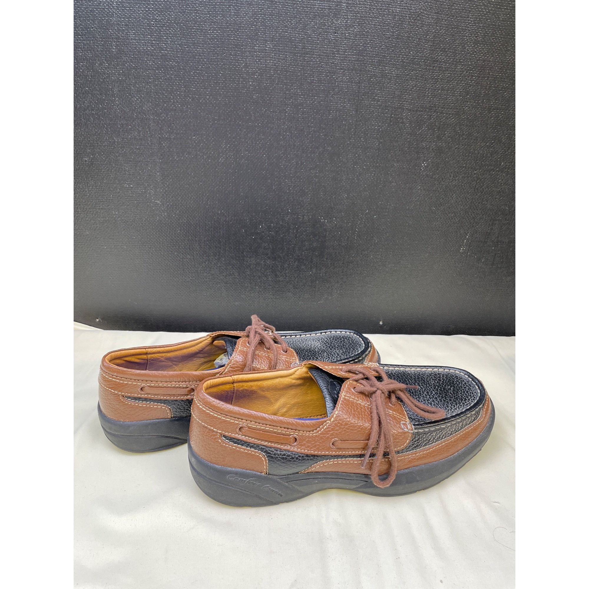 Other Dr Comfort Men's Black / Brown Leather Boat Shoes/ Loafers S Size US 11 / EU 44 - 3 Thumbnail