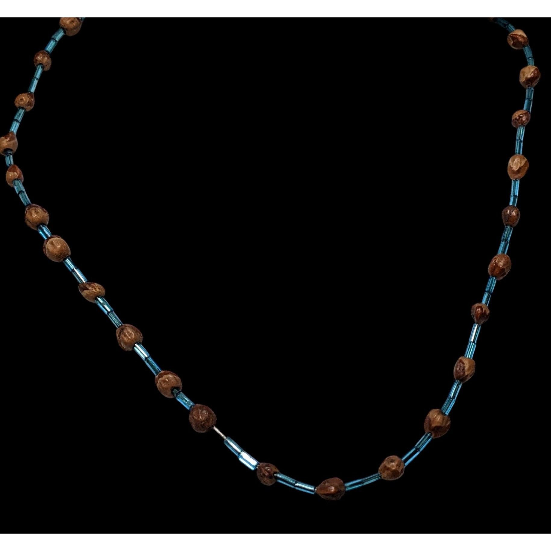 Other Casual Hippie Blue And Brown Seed Beaded Necklace Size ONE SIZE - 3 Thumbnail