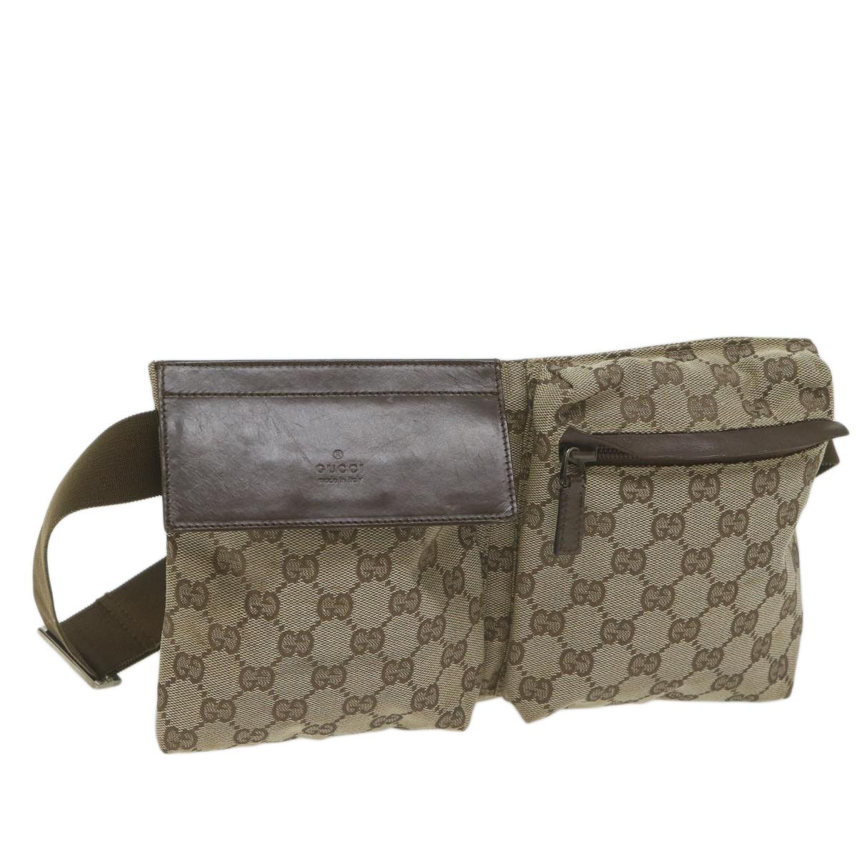 image of Gucci GG Canvas Waist Bag Beige 28566 Auth Yk10368, Women's