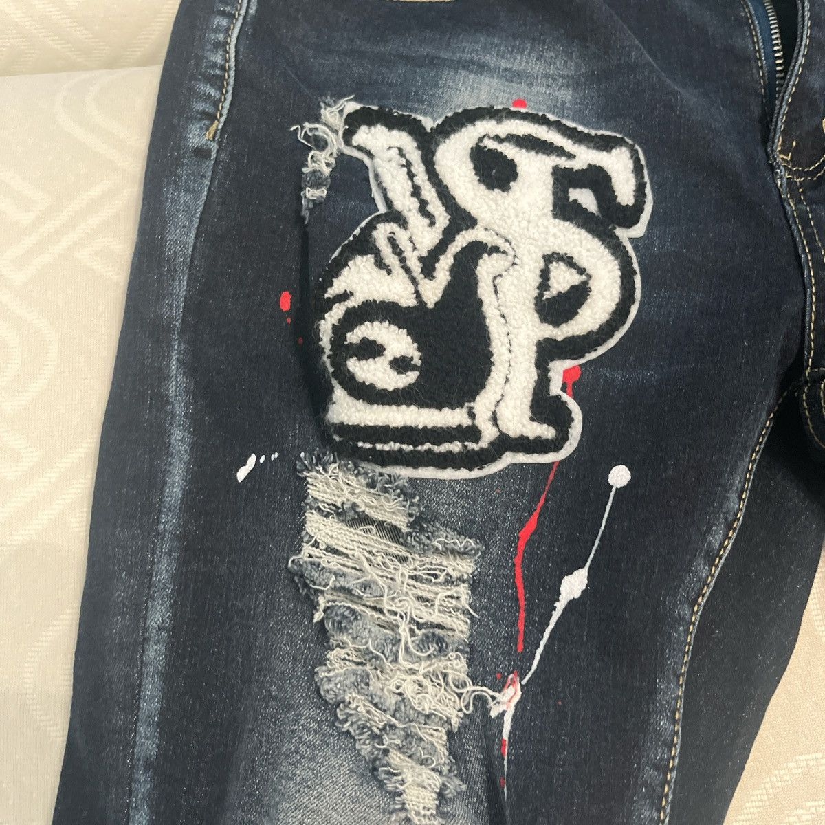Other × Vintage Embroidered skinny jeans with prints Size US 30 / EU 46 - 5 Thumbnail