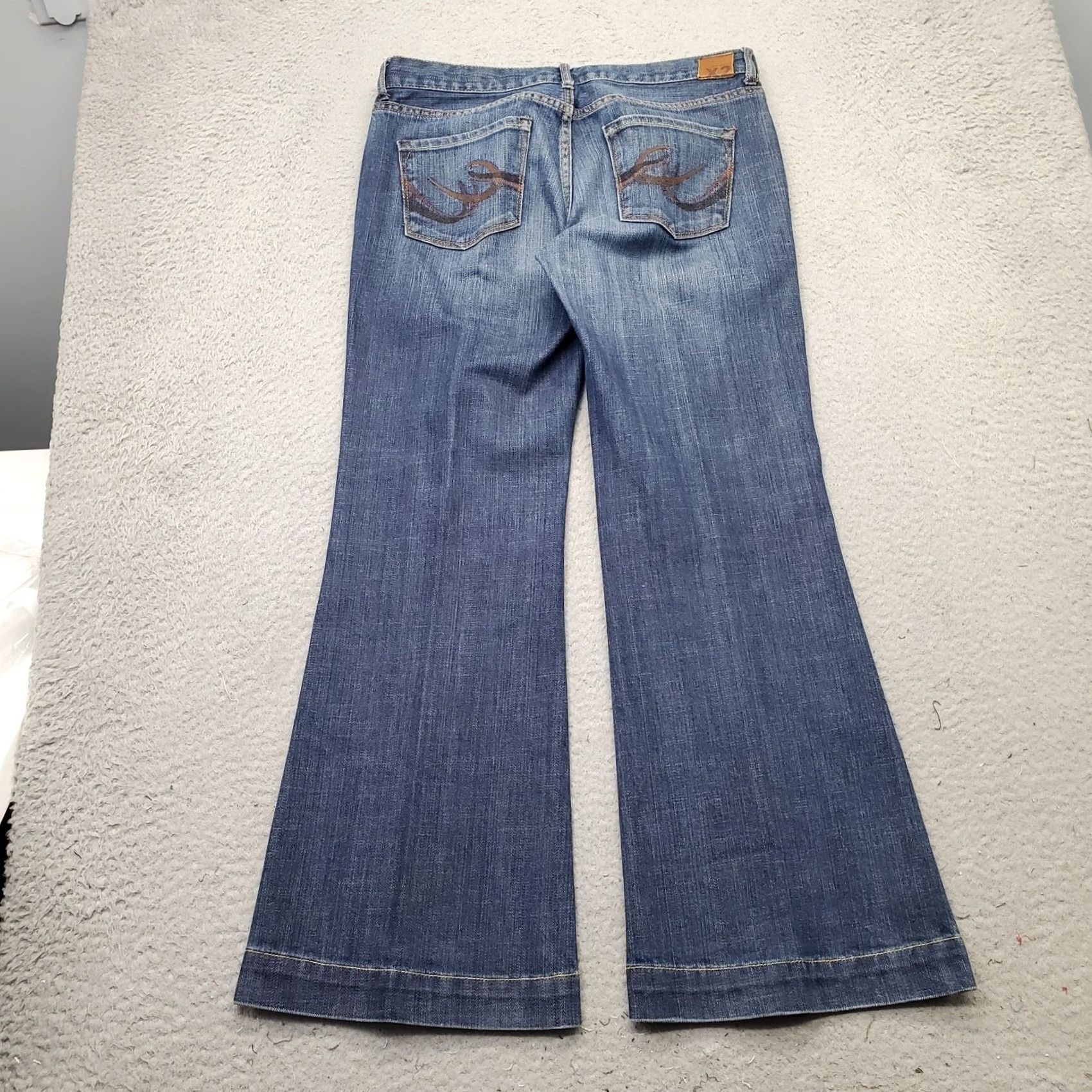 Denime X2 Womens Size 8 Bootcut Jeans Blue Denim Stretch Full Length 28.75 Inseam 5-Pocket Solid Vintage: No Size 30" / US 8 / IT 44 - 2 Thumbnail