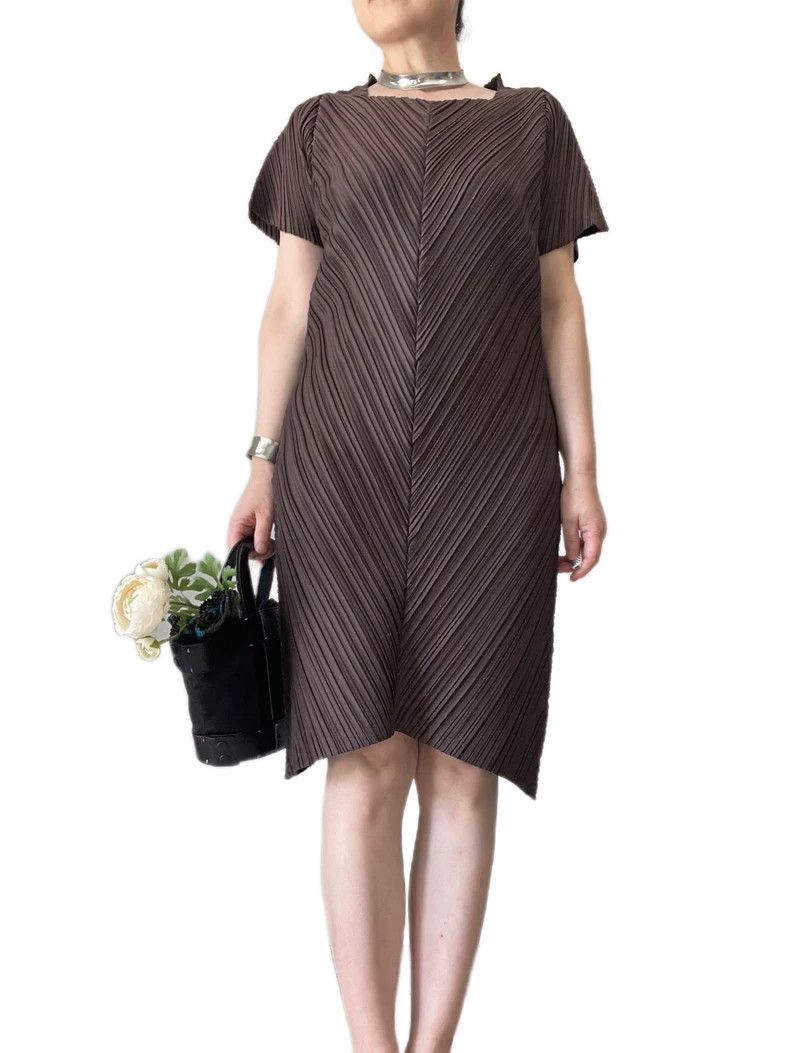 Issey Miyake Issey Miyake size:2 Brown twill mainline dress Size S / US 4 / IT 40 - 3 Thumbnail