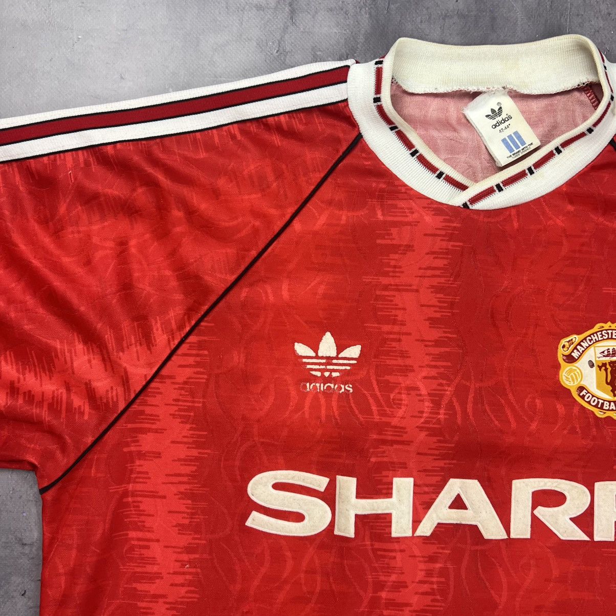 Adidas Rare! Manchester United Adidas 1990 Soccer Jersey Shirt Size US L / EU 52-54 / 3 - 4 Thumbnail