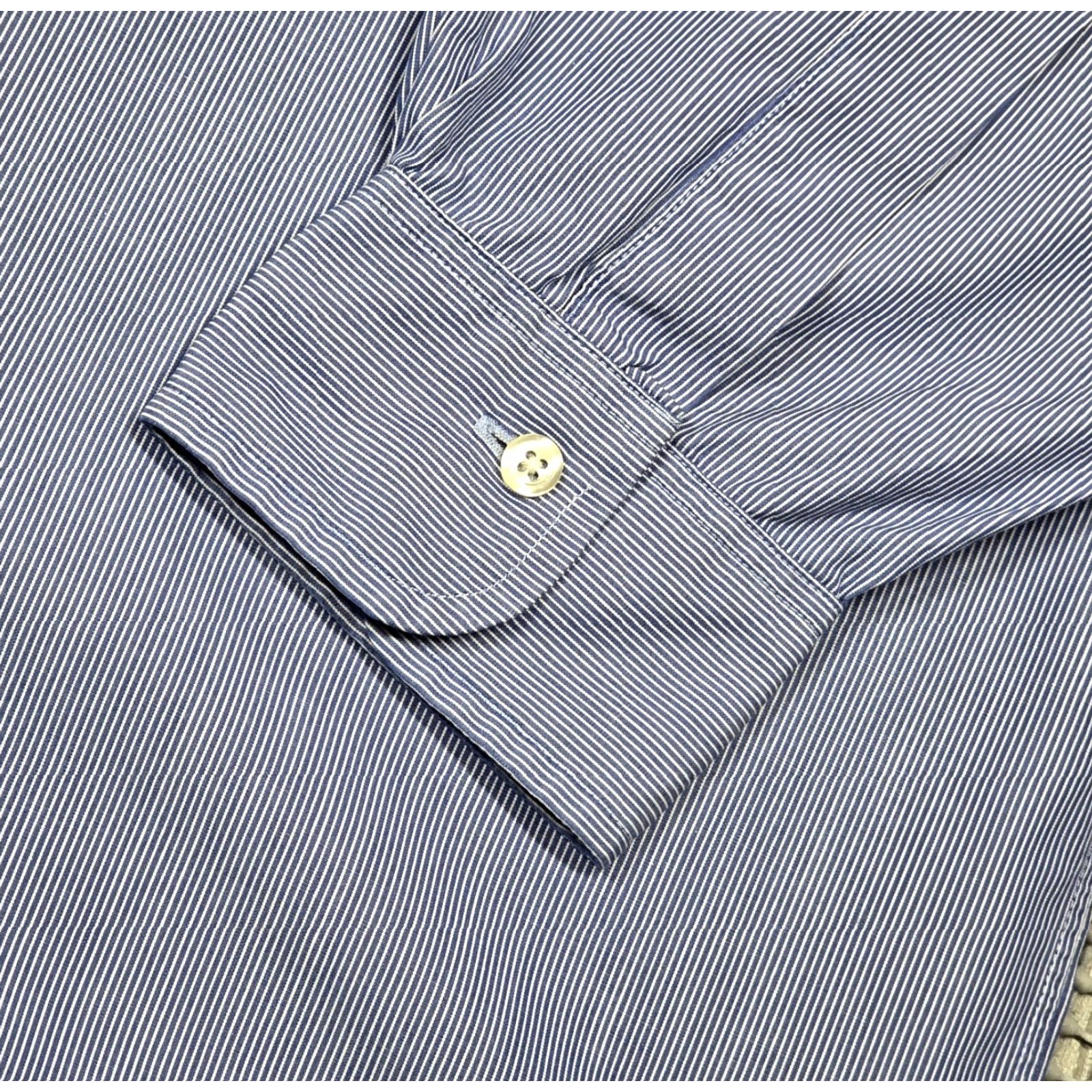 Brooks Brothers VINTAGE Brooks Brothers Makers Long Sleeve Shirt Mens 16-3 Button Up Blue Stripe USA Size US L / EU 52-54 / 3 - 5 Thumbnail