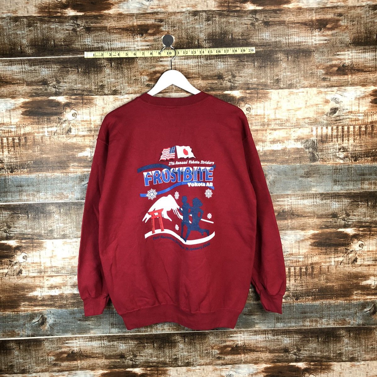 Japanese Brand × Vintage Yokota Strides Running Club Maroon vintage Sweatshirt #A2045 Size US M / EU 48-50 / 2 - 1 Thumbnail