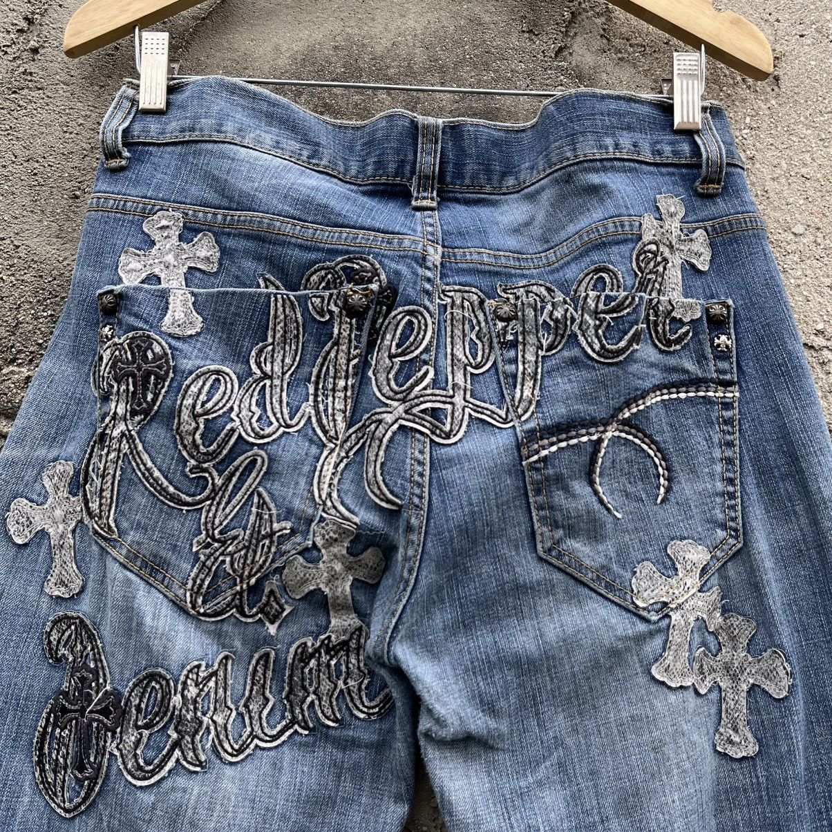 If Six Was Nine Red peppers distressed pants like a chrome hearts Size US 34 / EU 50 - 2 Thumbnail