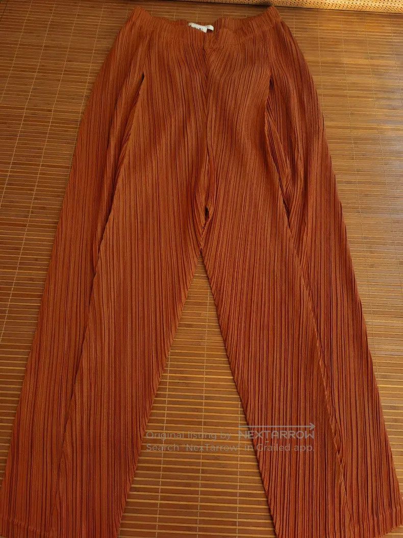 Issey Miyake Issey Miyake size:5 Brown Pleated Pants Size 31" - 1 Thumbnail