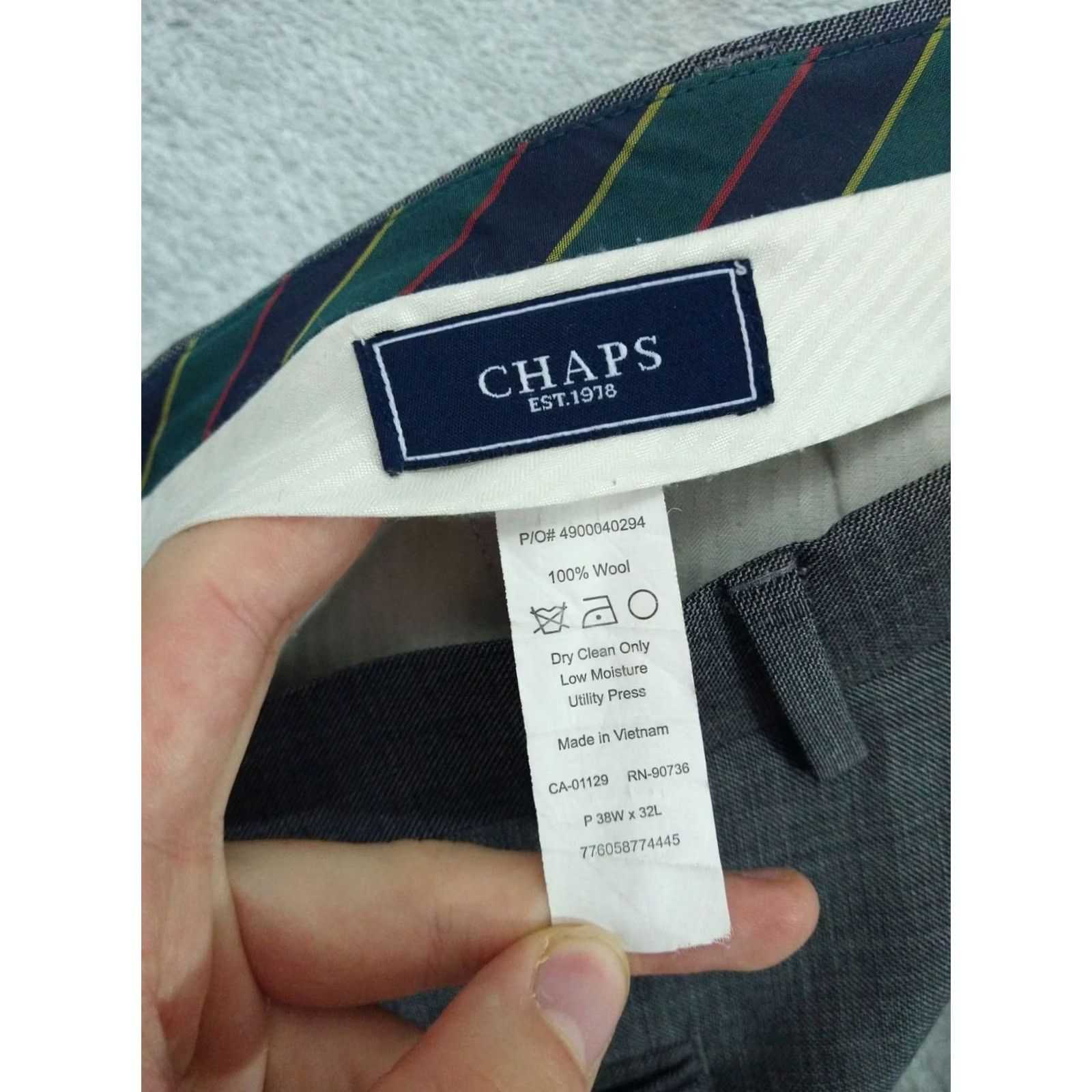 Chaps Chaps Mens Dress Pants Gray Wool Straight Leg Pleated Cuffed Preppy 38x32 Size US 38 / EU 54 - 7 Thumbnail