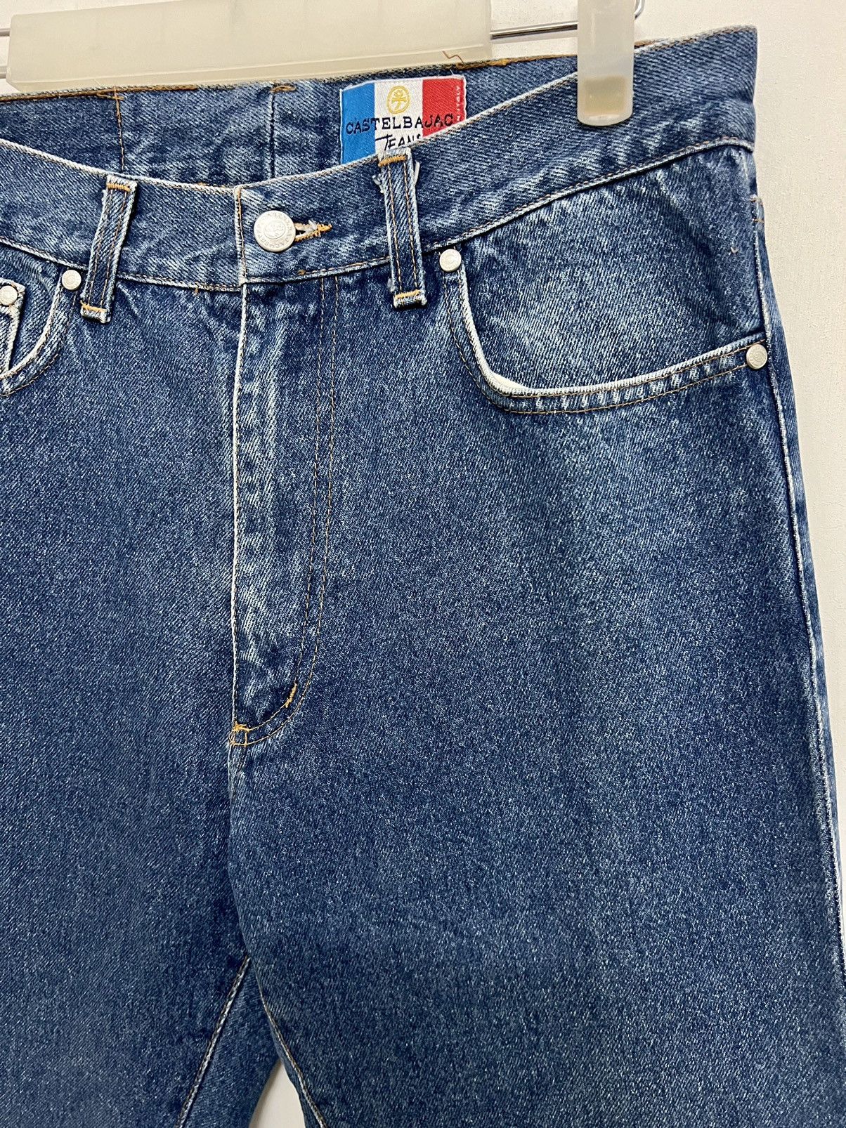Jean Charles De Castelbajac × Le Grande Bleu (L.G.B.) × Vintage Vintage 90s Castelbajac Blue Wash Flared Jeans Size US 29 - 5 Thumbnail