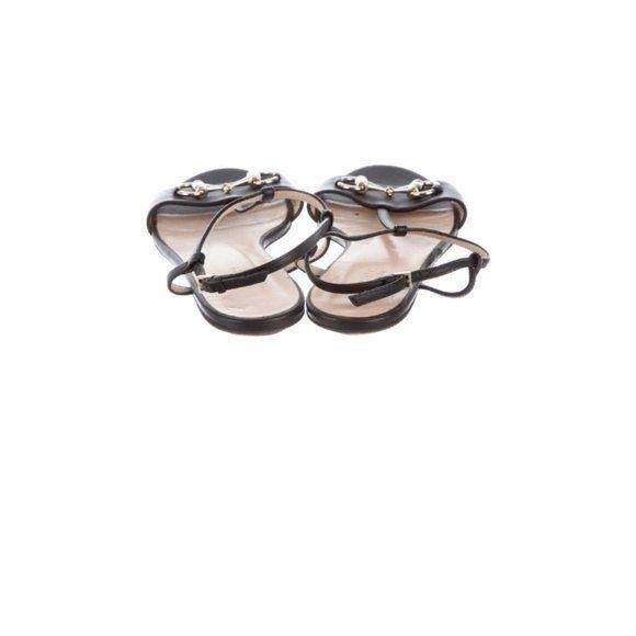 Gucci Gucci Black Horsebit Leather T-Strap Sandals Size 36.5 Italy Size US 6.5 / IT 36.5 - 3 Thumbnail