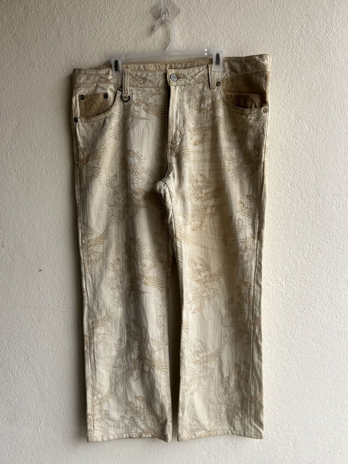 Vintage Dirty Mud Nishiki Oriental Brand Embroidery Denim Jeans Size US 38 / EU 54 - 24 Thumbnail