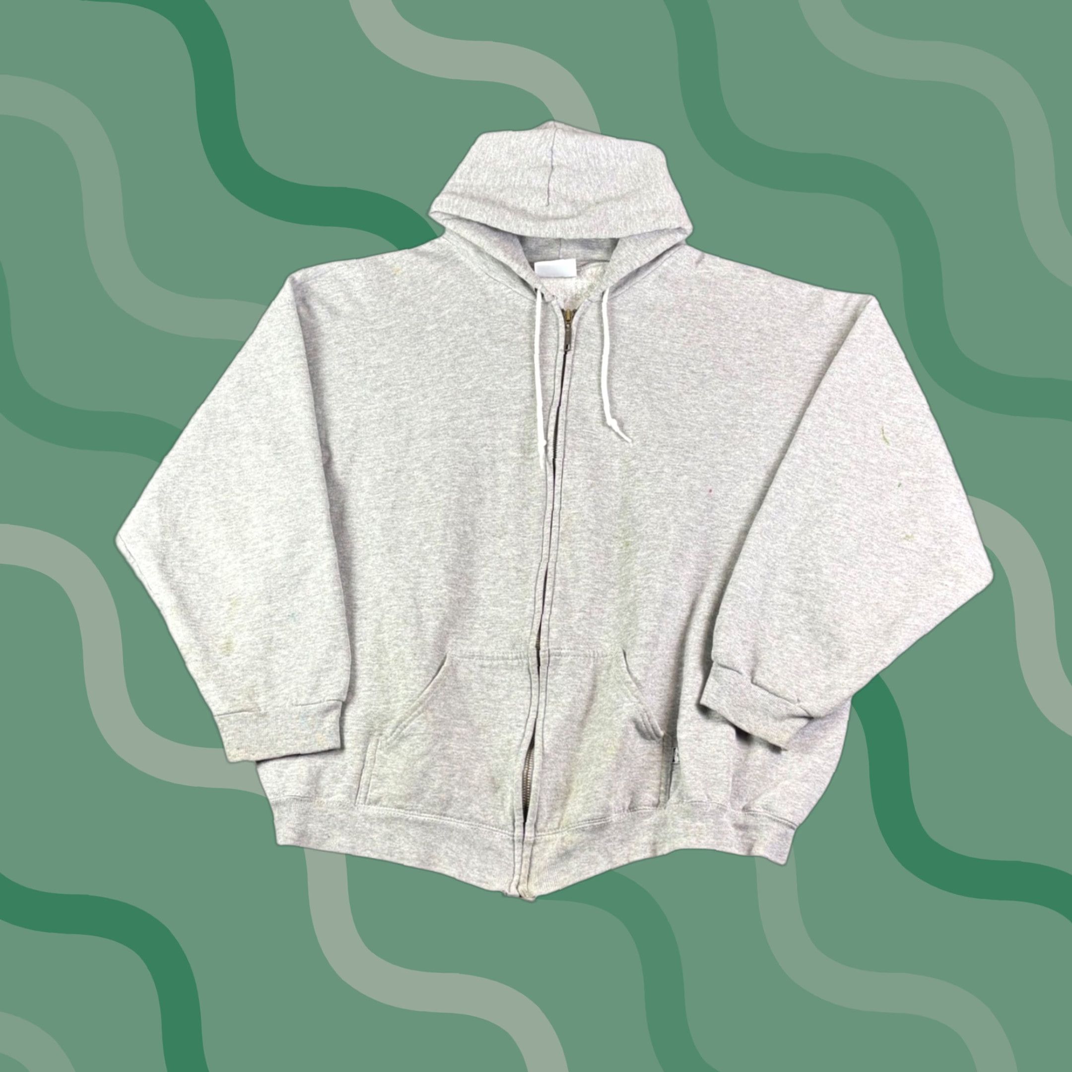 Vintage VINTAGE Discus Athletic Full Zip Hoodie Sweatshirt Mens XL Grey 90s Hooded Zip Pockets Cotton Fleece Basketball Logo Size US XL / EU 56 / 4 - 1 Thumbnail