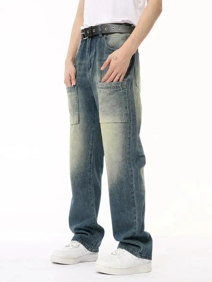 Japanese Brand Retro loose pocket patchwork jeans Size US 32 / EU 48 - 5 Thumbnail
