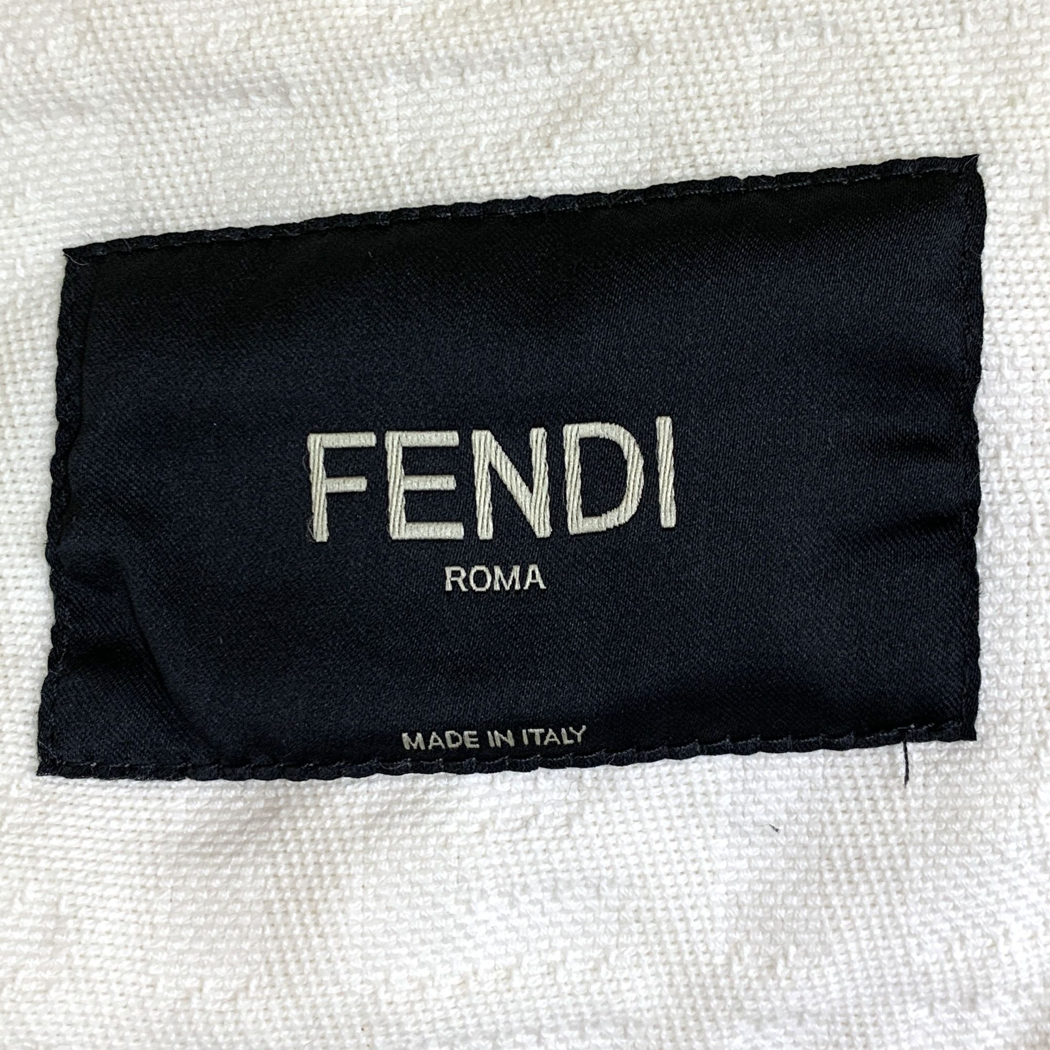 Fendi White Monogram Cotton Denim Jacket (46)