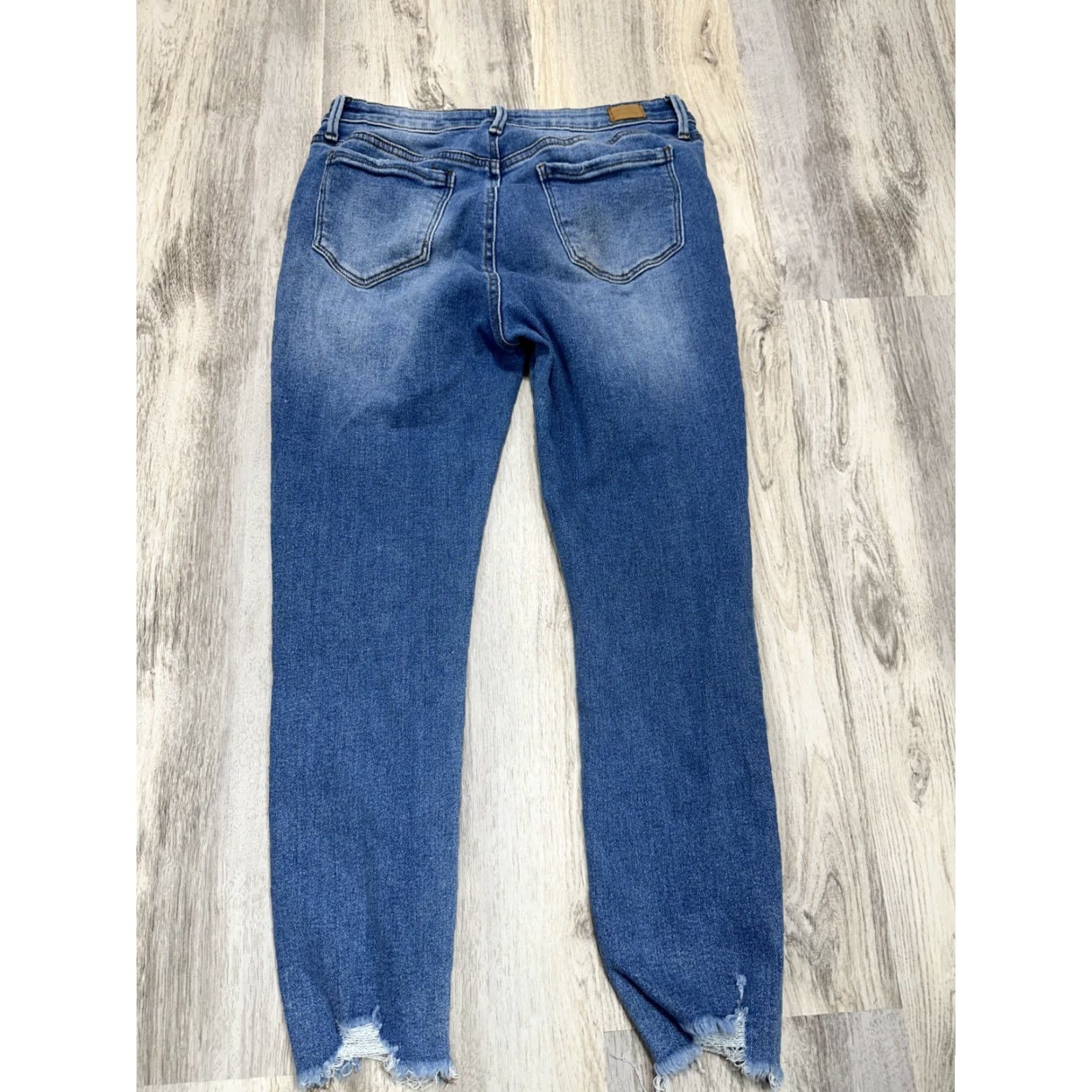 Vintage Womens Simple Society Jeans Ankle Blue Distressed Raw Edge Sz 11/30 Size 32" / US 10 / IT 46 - 3 Thumbnail