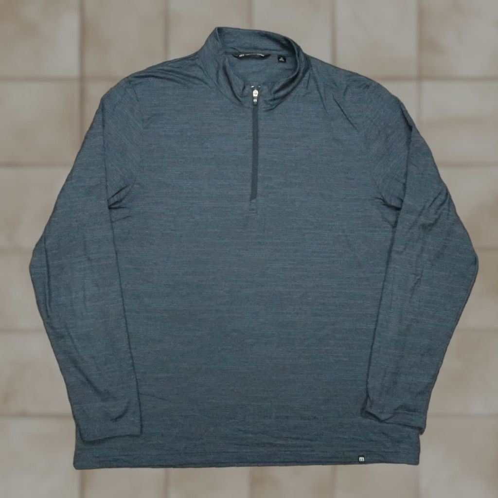 TravisMathew Travis Mathew Pullover Mens XXL Blue Crestview Quarter Zip Golf Size US XXL / EU 58 / 5 - 1 Thumbnail