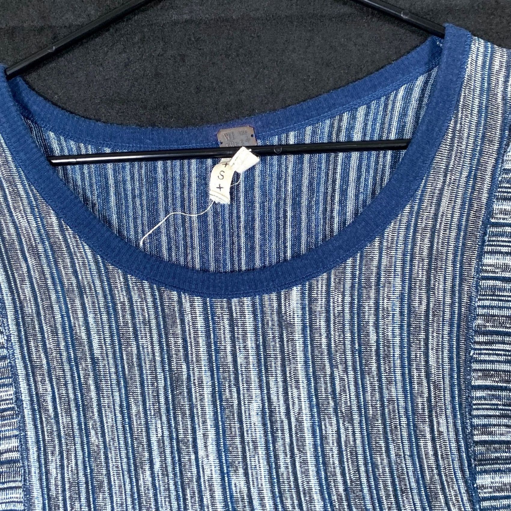 Vintage We the Free Womens Sweater Blue Striped Pullover Crew Neck Oversized Boxy S Size S / US 4 / IT 40 - 2 Thumbnail