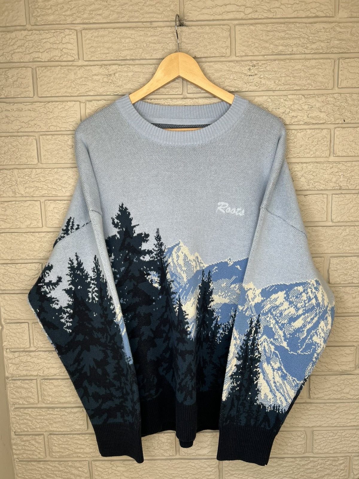Roots Roots Landscape Intarsia Knit Sweater Size US XL / EU 56 / 4 - 2 Thumbnail