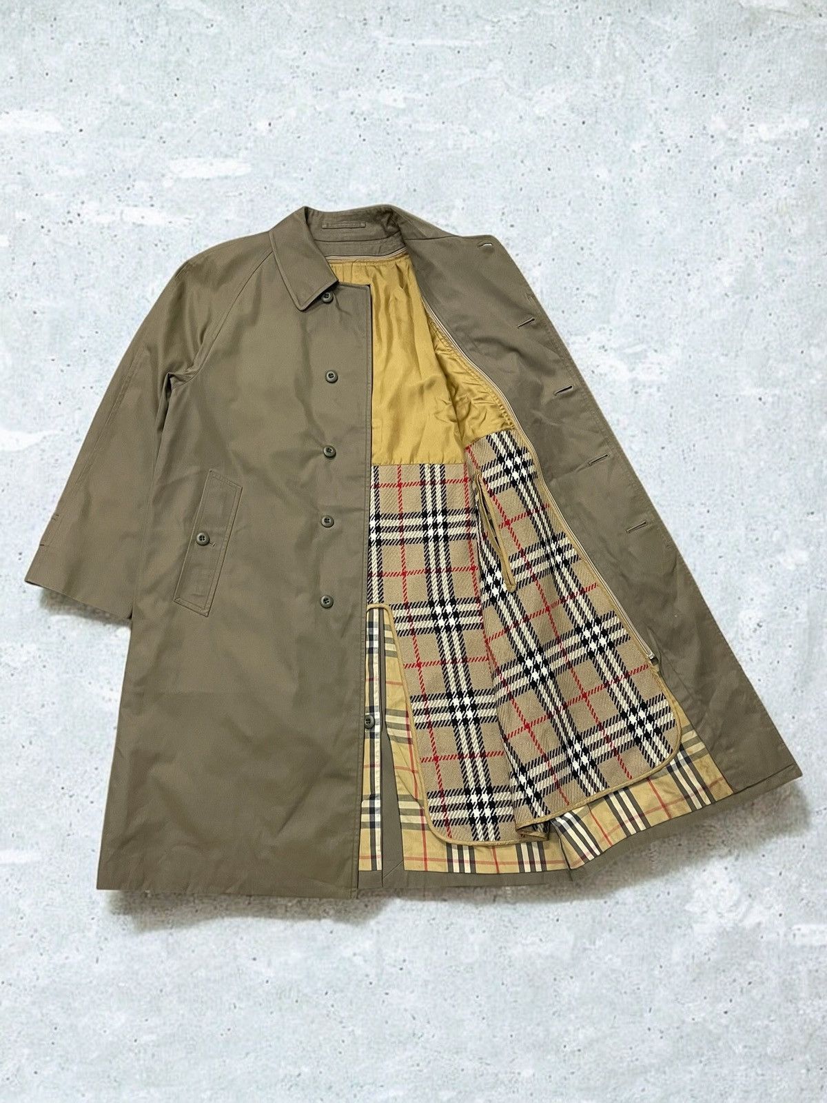 Burberrys Nova Check Wool Lined Trench Coat Long Jacket