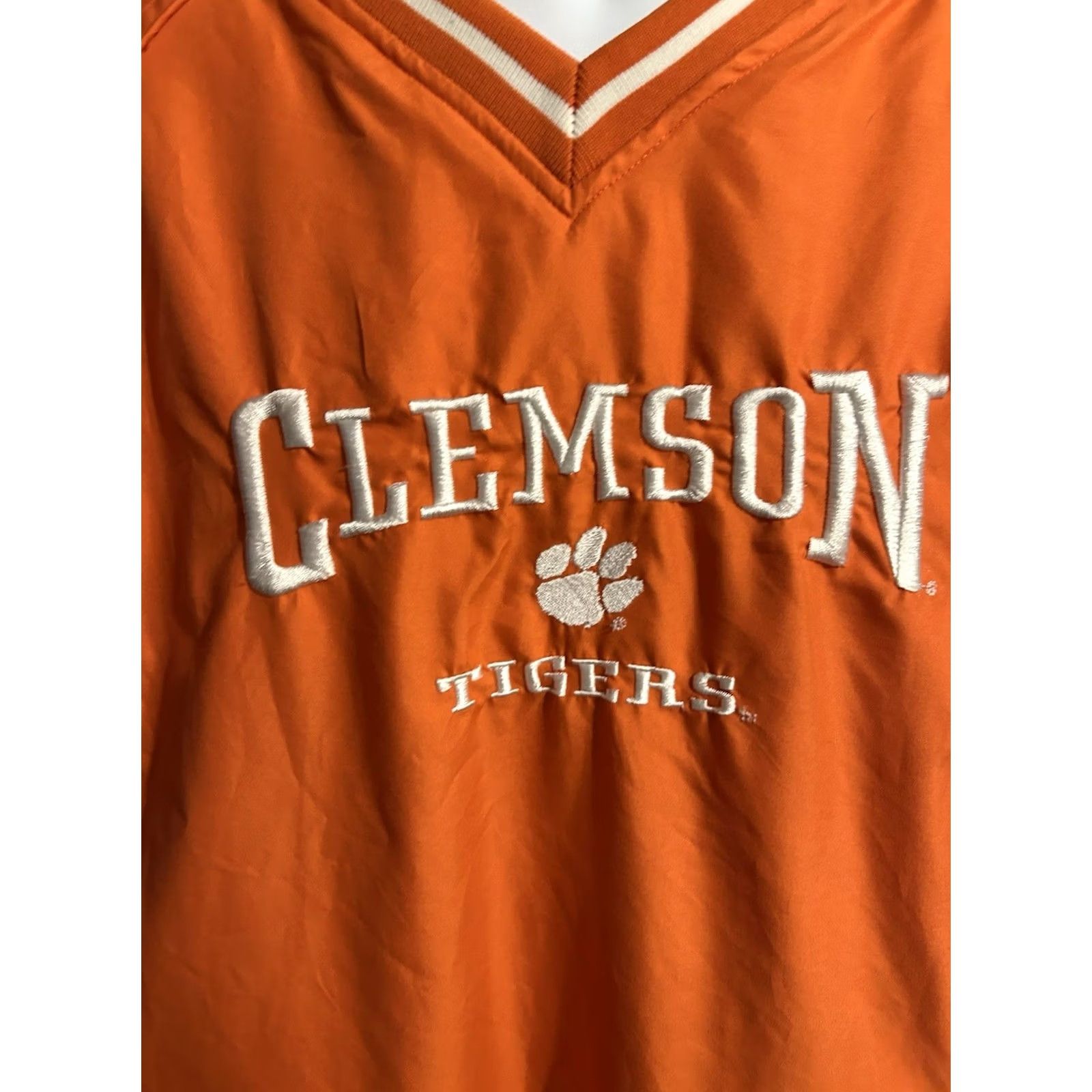 Vintage VTG Clemson Tigers Pullover Windbreaker Adult Medium Orange Red Oak Sportswear Size US M / EU 48-50 / 2 - 5 Thumbnail