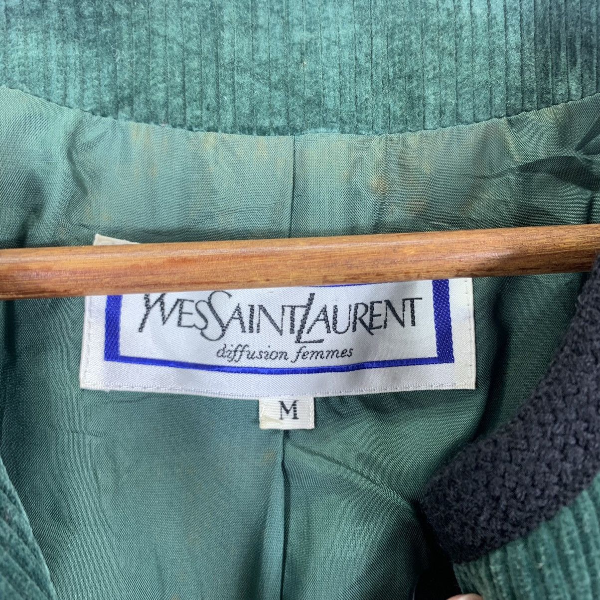 Vintage × Yves Saint Laurent Vintage YSL Dark Green Cropped Jacket Size M / US 6-8 / IT 42-44 - 6 Thumbnail