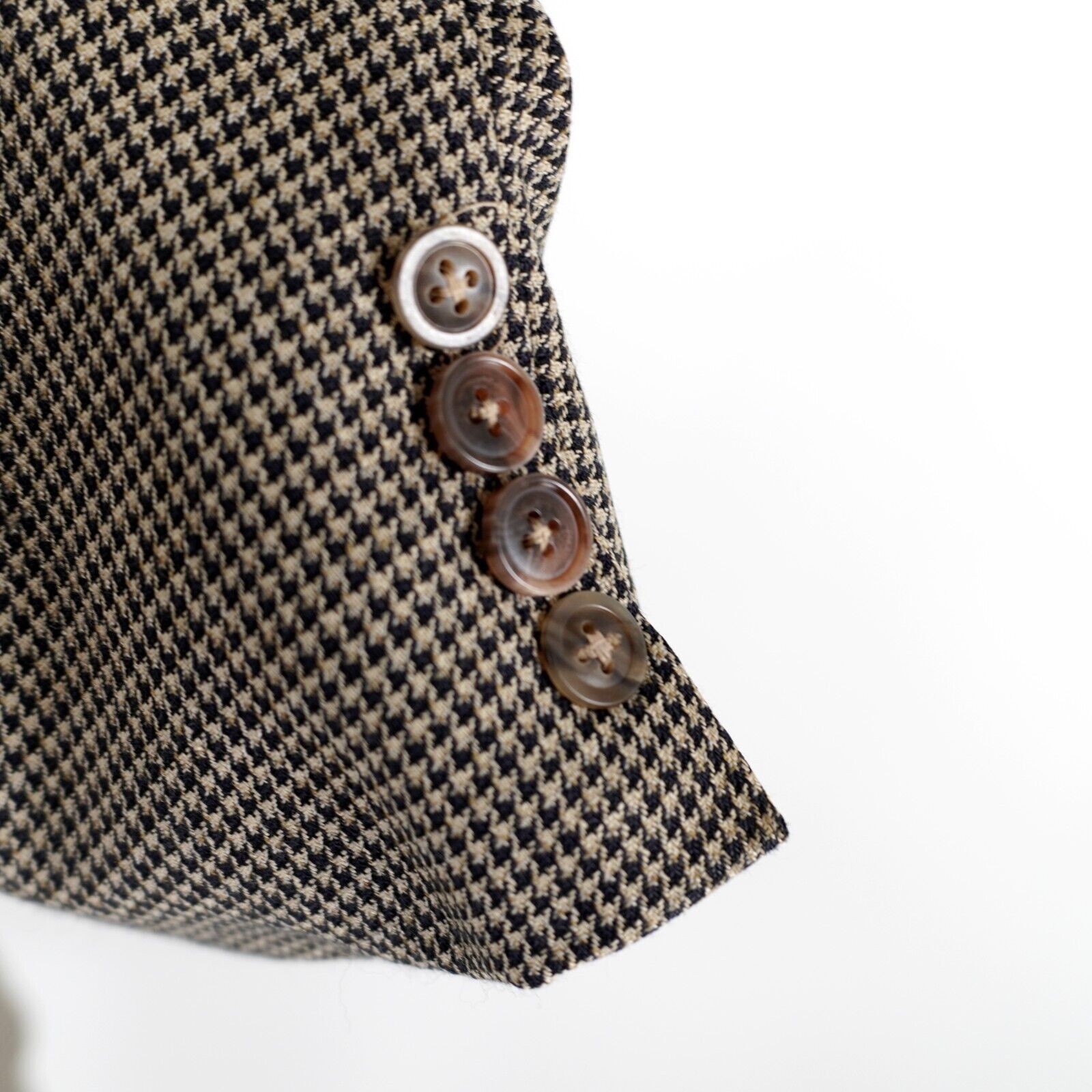 Hart Schaffner Marx Hart Schaffner Marx Parisian Tweed Wool Houndstooth Black Ta Size 42L - 4 Thumbnail