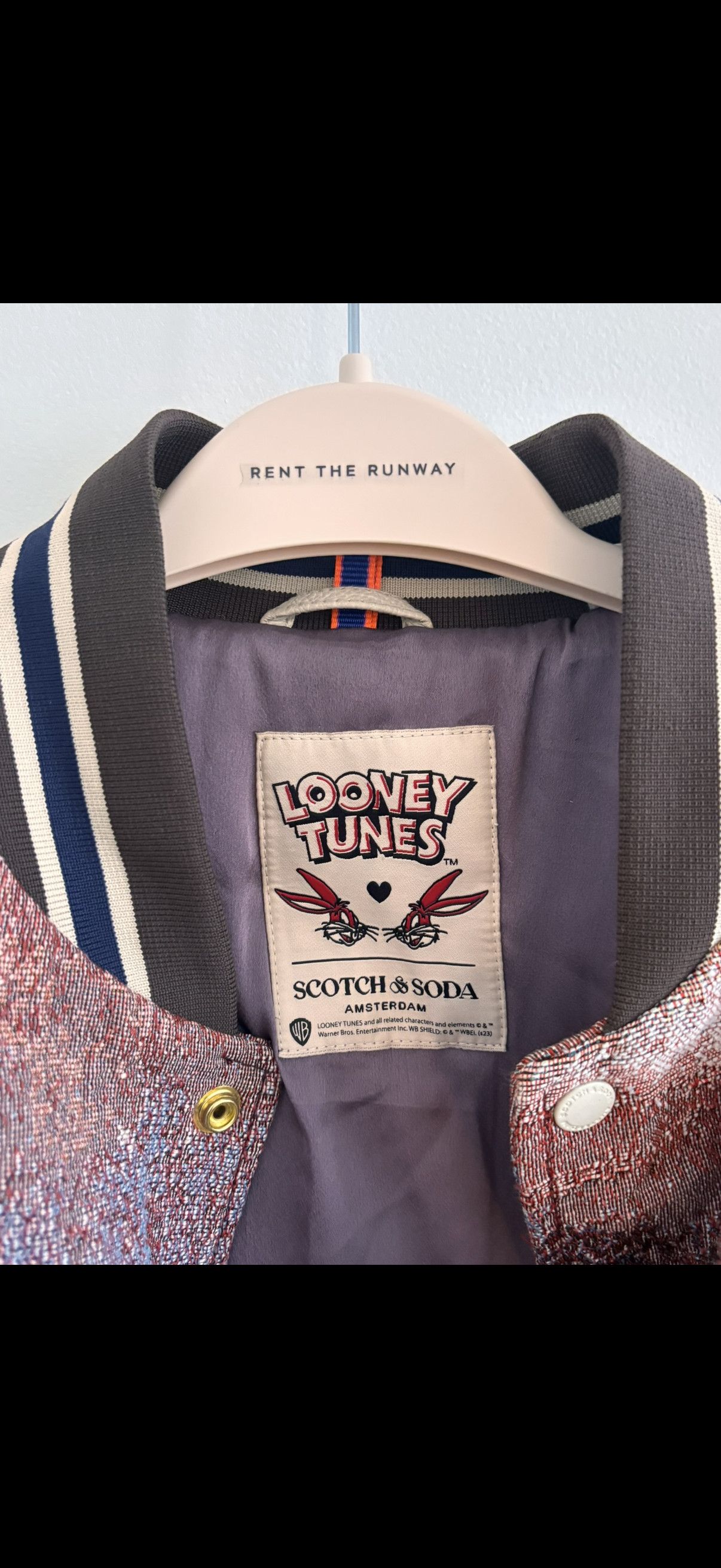 Scotch & Soda Looney Tunes Varsity leather jacket Size US M / EU 48-50 / 2 - 3 Thumbnail