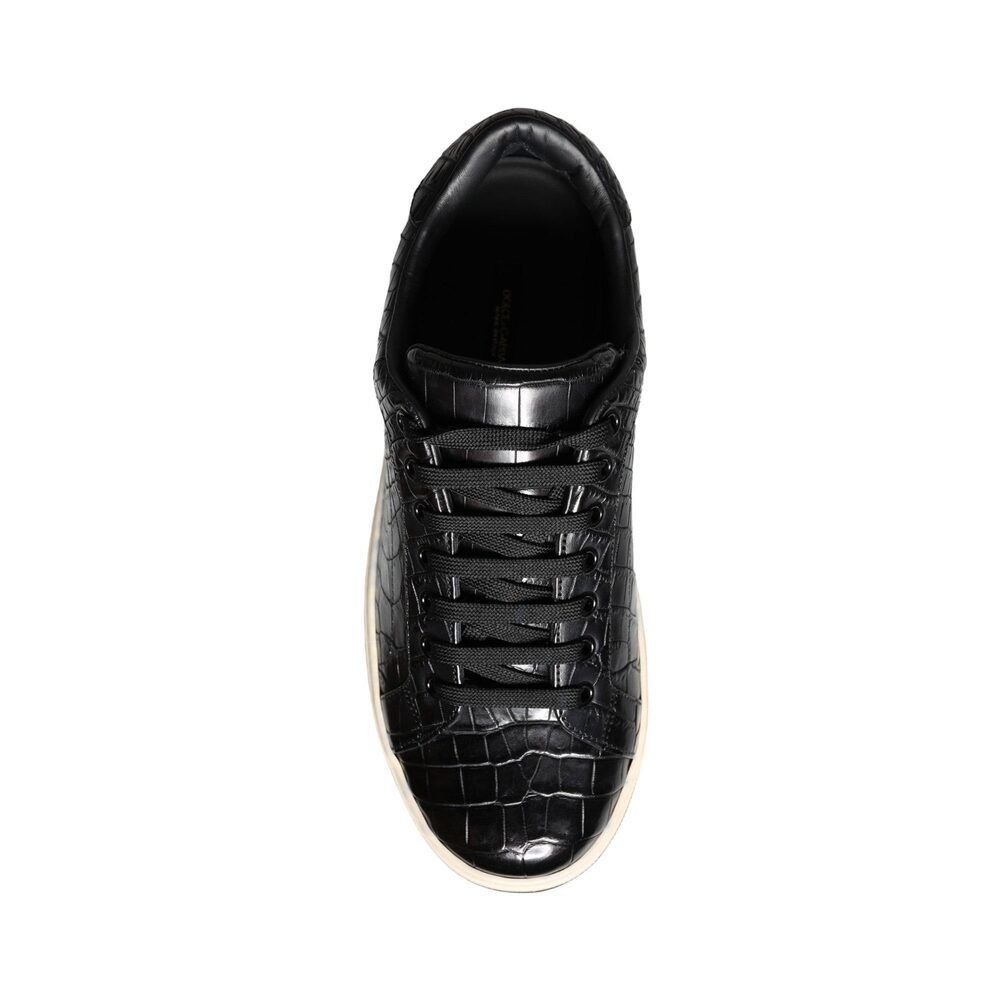 Dolce & Gabbana Dolce & Gabbana Black Leather Men Low Top Sneakers Shoes Size US 6 / EU 39 - 8 Thumbnail