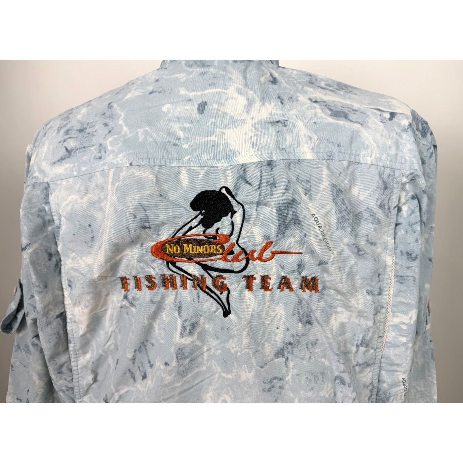Vintage VINTAGE Aqua Designs Shirt Mens Medium Button-Up Nylon Camo Embroidered Pockets Blue Affinity Outdoor Fish Nature Size US M / EU 48-50 / 2 - 7 Thumbnail