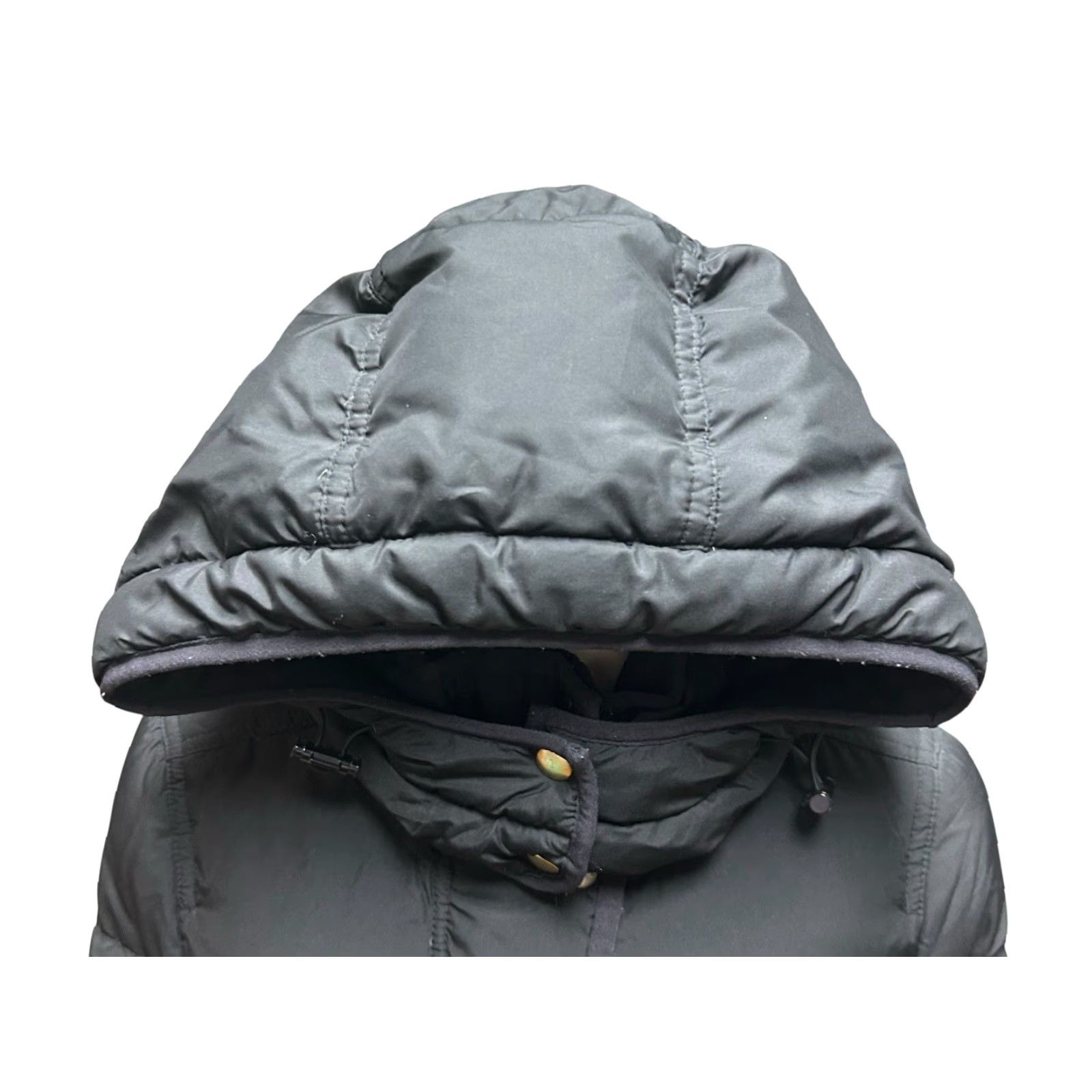 Vintage J Crew Women's Drawstring Hood Pocketed Long Puffer Jackets Solid Black Medium Size M / US 6-8 / IT 42-44 - 6 Thumbnail