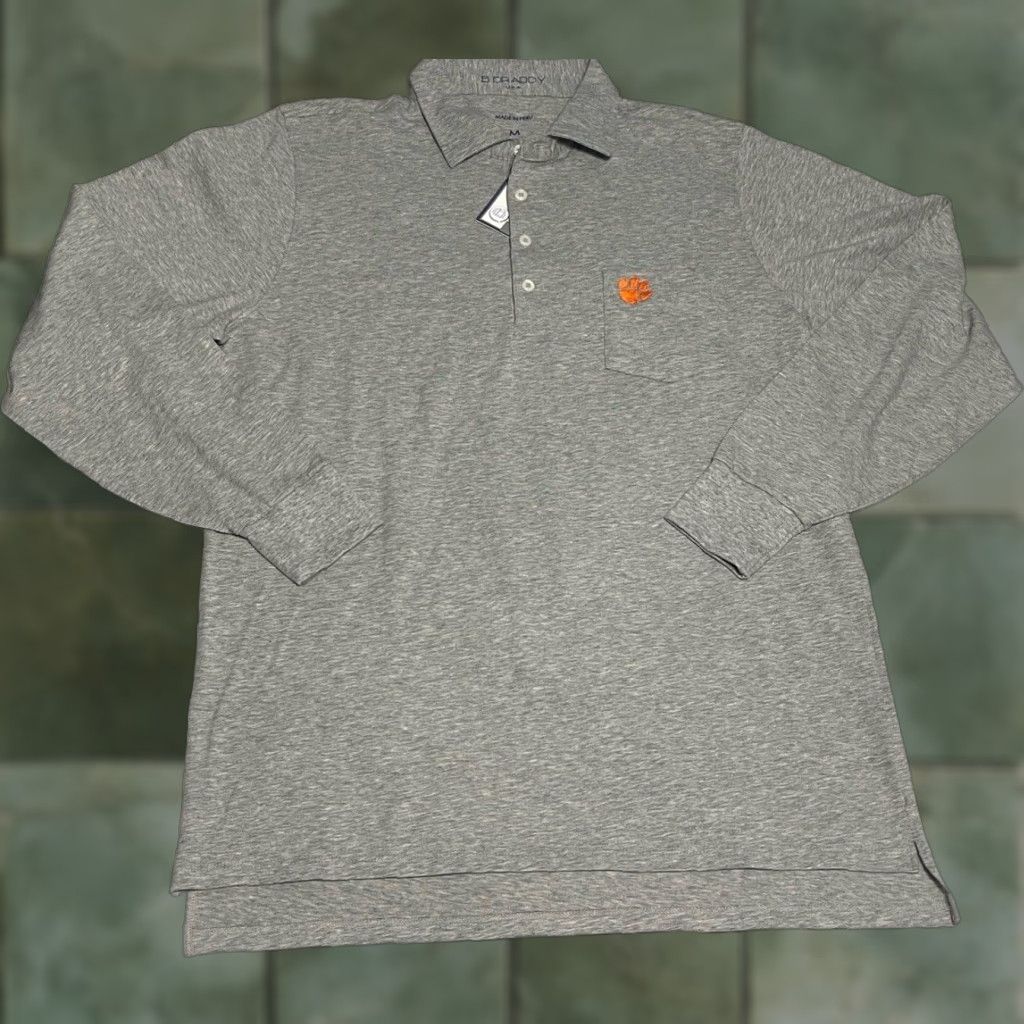 Vintage VINTAGE B. Draddy Mens Polo Shirt Long Sleeve Heather Gray 90s Chest Pocket Stretch M Size US M / EU 48-50 / 2 - 1 Thumbnail