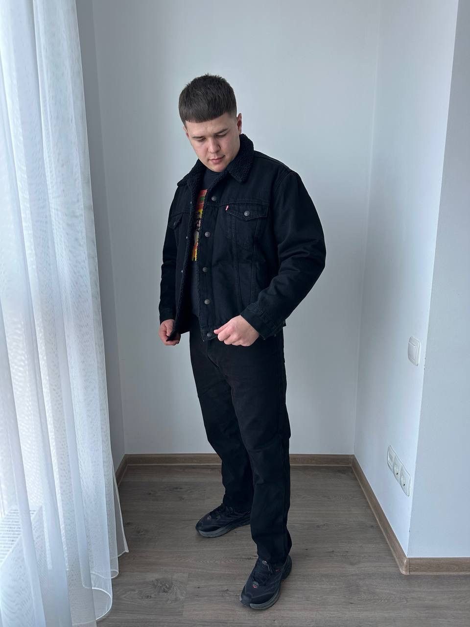 Levi's × Vintage Vintage Levi’s Black Denim Sherpa Jacket Size US L / EU 52-54 / 3 - 4 Thumbnail