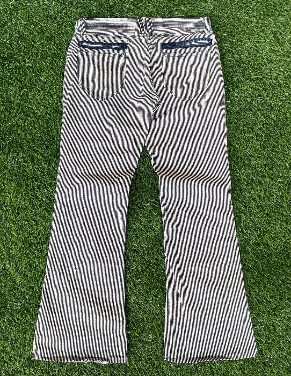 Murder License Vintage 90s🔥MURDER LICENSE🔥Flared Striped Bush Pants Jeans Size US 33 - 3 Thumbnail