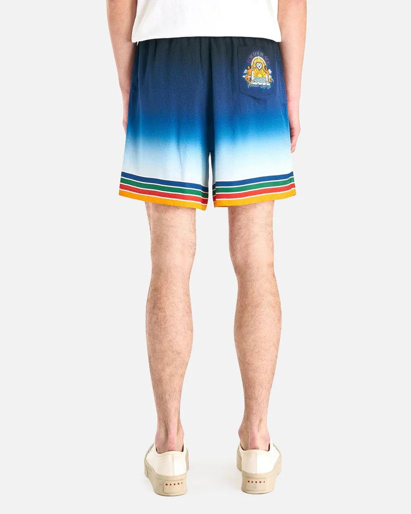 Casablanca o1s1v1r1oon0925 Musique Silk Shorts with Drawstrings in Blue Size US 34 / EU 50 - 3 Thumbnail