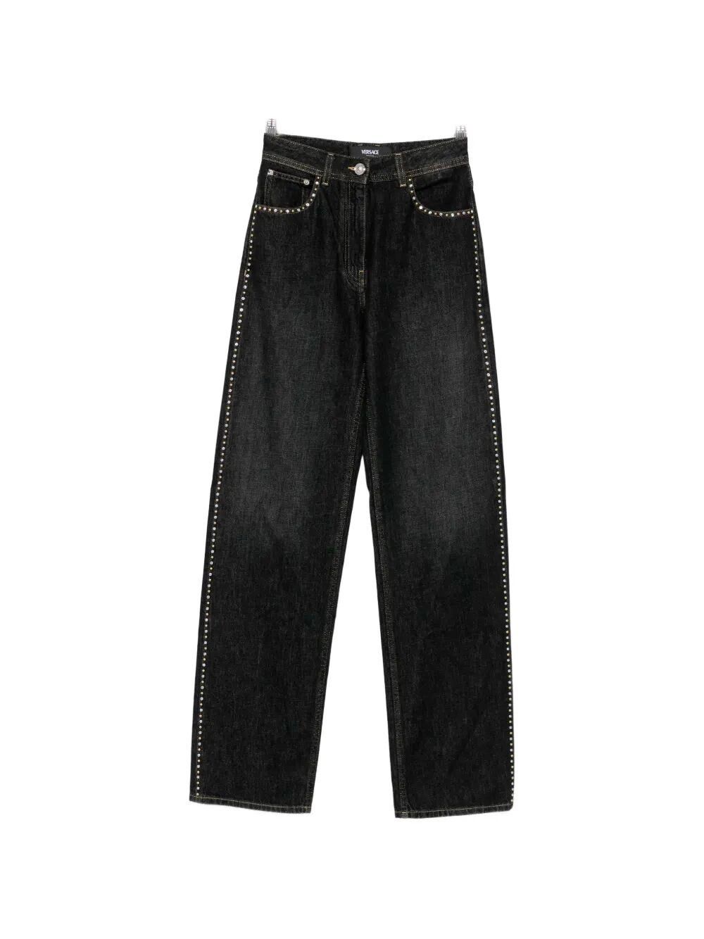 Versace Denim Pants With Studs Size 26" / US 2 / IT 38 - 1 Thumbnail