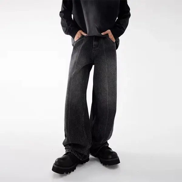 VIBE Vintage Washed Black Micro Flare Straight Jeans Size US 29 - 5 Thumbnail